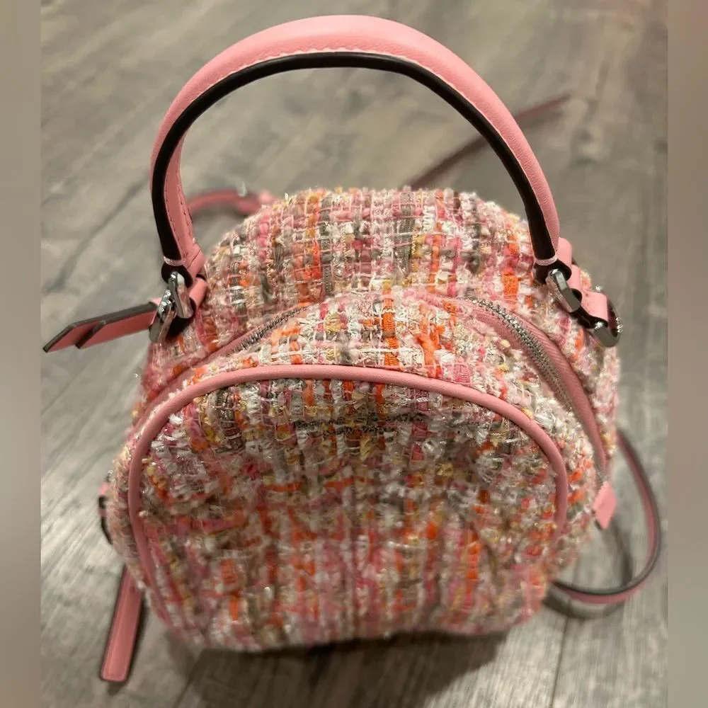 Kate Spade Briar Lane Quilted Tweed Mini Convertible Backpack Pink